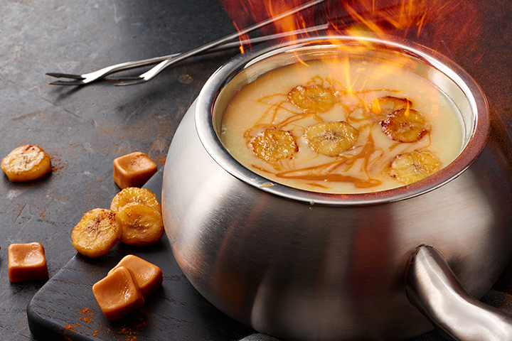 a pot of food on fire