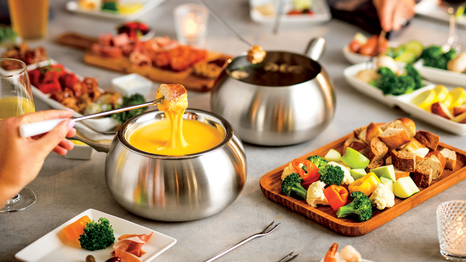 Cheese, chocolate, and entree for $10