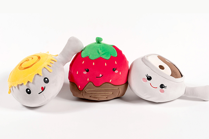 a group of stuffed toys