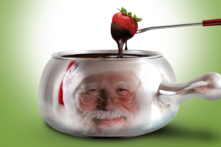santa, fondue,