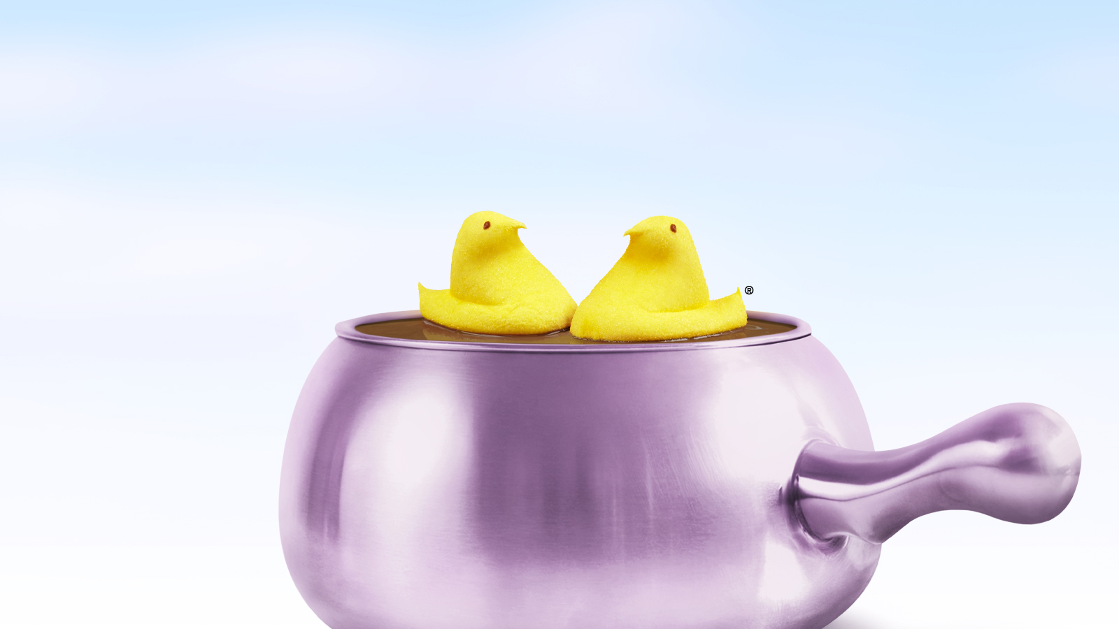 Peeps® in chocolate fondue