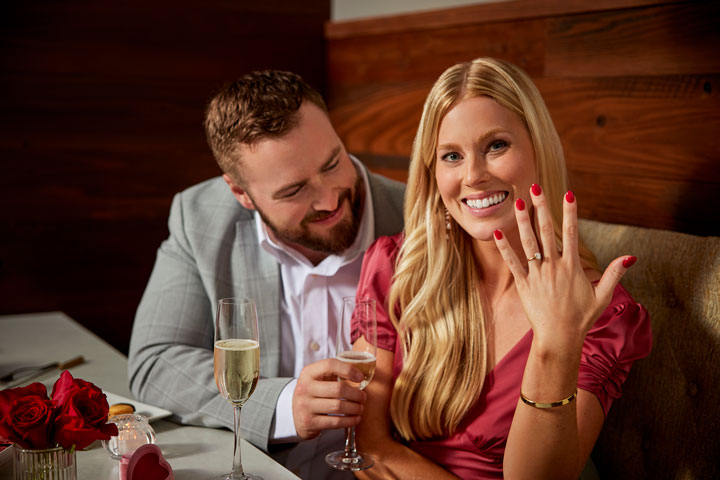 Proposal Showing the Ring on Her Hand