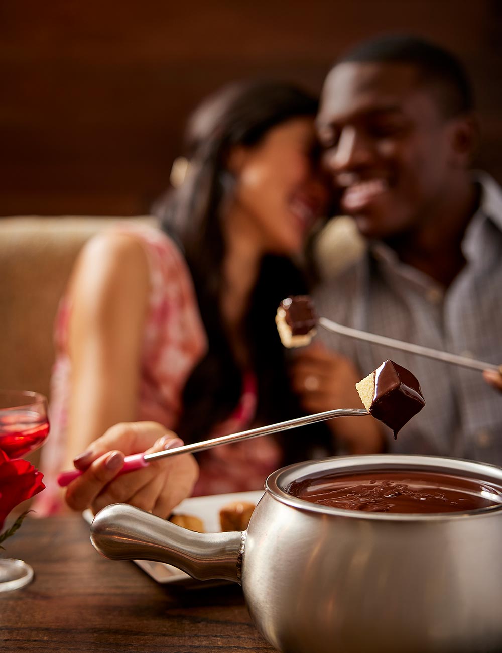 a man and woman fondue