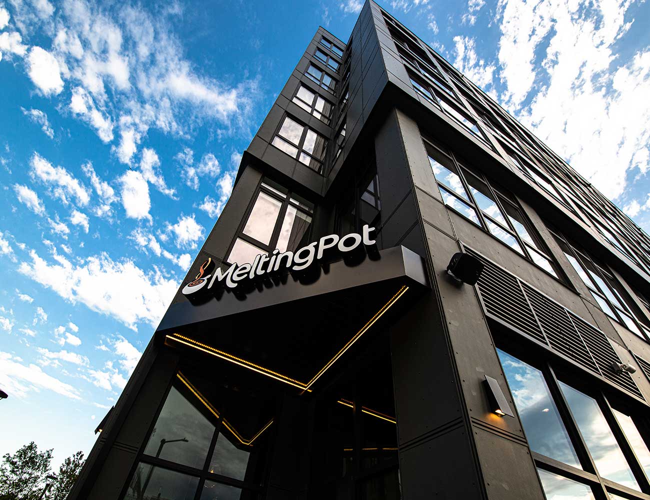 The exterior of the Melting Pot restaurant in New Haven, Connecticut.