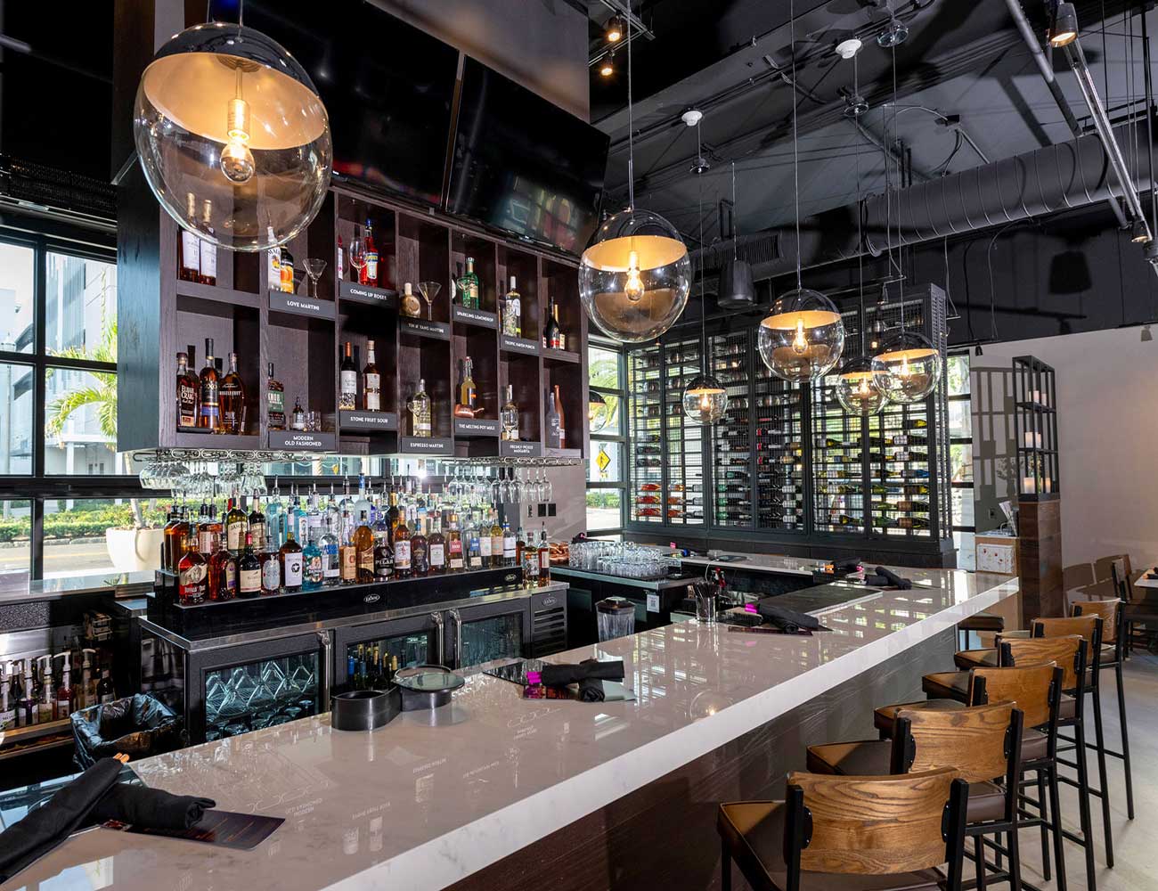 A welcoming bar area at Melting Pot in St. Petersburg, FL.